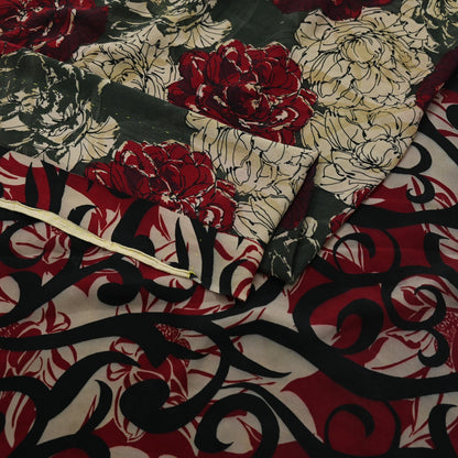 Indian Vintage Sari Multi Pure Crepe Silk Printed Sarees 5yd Sewing Soft Craft Fabric Floral Wrap Quilting Dress Making Crafting
