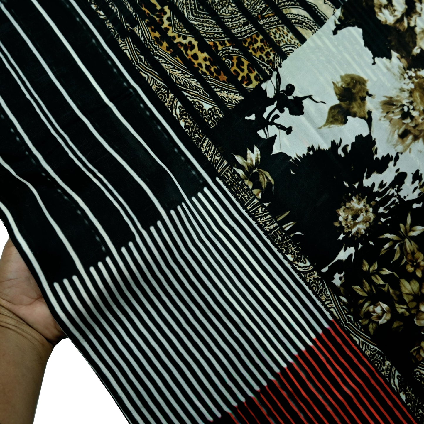 Indian Vintage Saree Black Pure Satin Silk Digital Printed Sari 6yd Sewing Floral Soft Craft Fabric Dress Making Crafting Quilting