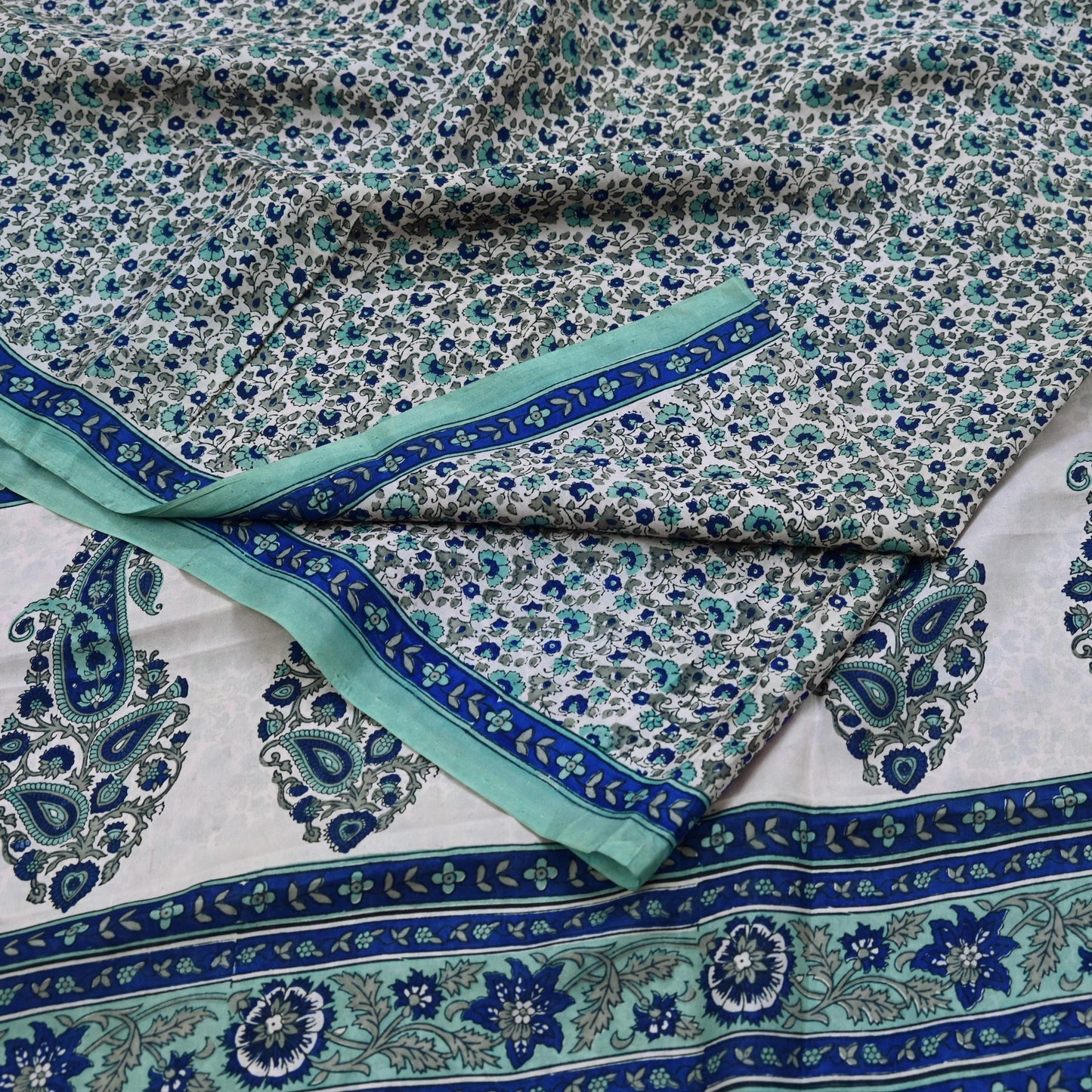 Indian Vintage  Sari Pink & Green Pure Silk Printed Sarees 5yd Sewing Craft Fabric Dress Making Soft Floral Ethnic Quilting Crafting
