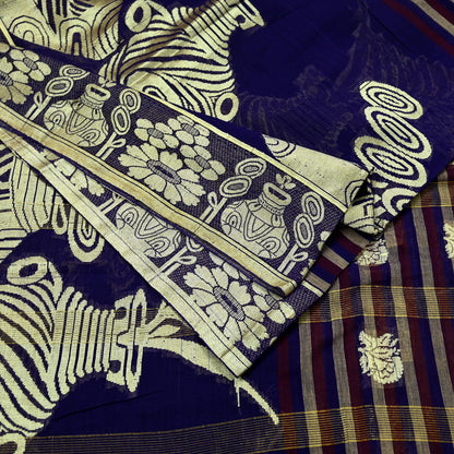 Indian Vintage Sari Pure Cotton Hand Woven Saree Craft Fabric 5yd Sewing Ethnic Soft Dress making Crafting Quilting Dress Designing Zari