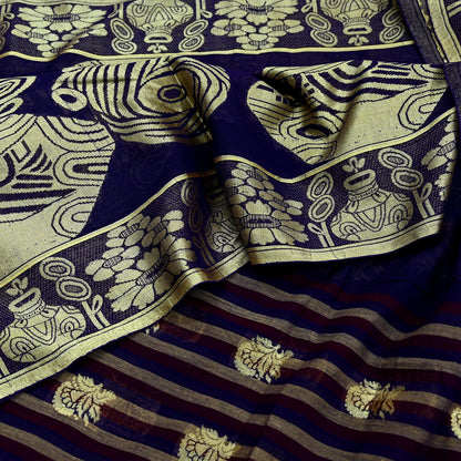 Indian Vintage Sari Pure Cotton Hand Woven Saree Craft Fabric 5yd Sewing Ethnic Soft Dress making Crafting Quilting Dress Designing Zari