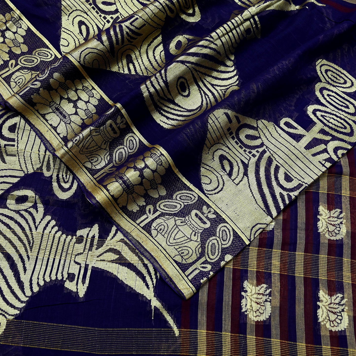 Indian Vintage Sari Pure Cotton Hand Woven Saree Craft Fabric 5yd Sewing Ethnic Soft Dress making Crafting Quilting Dress Designing Zari