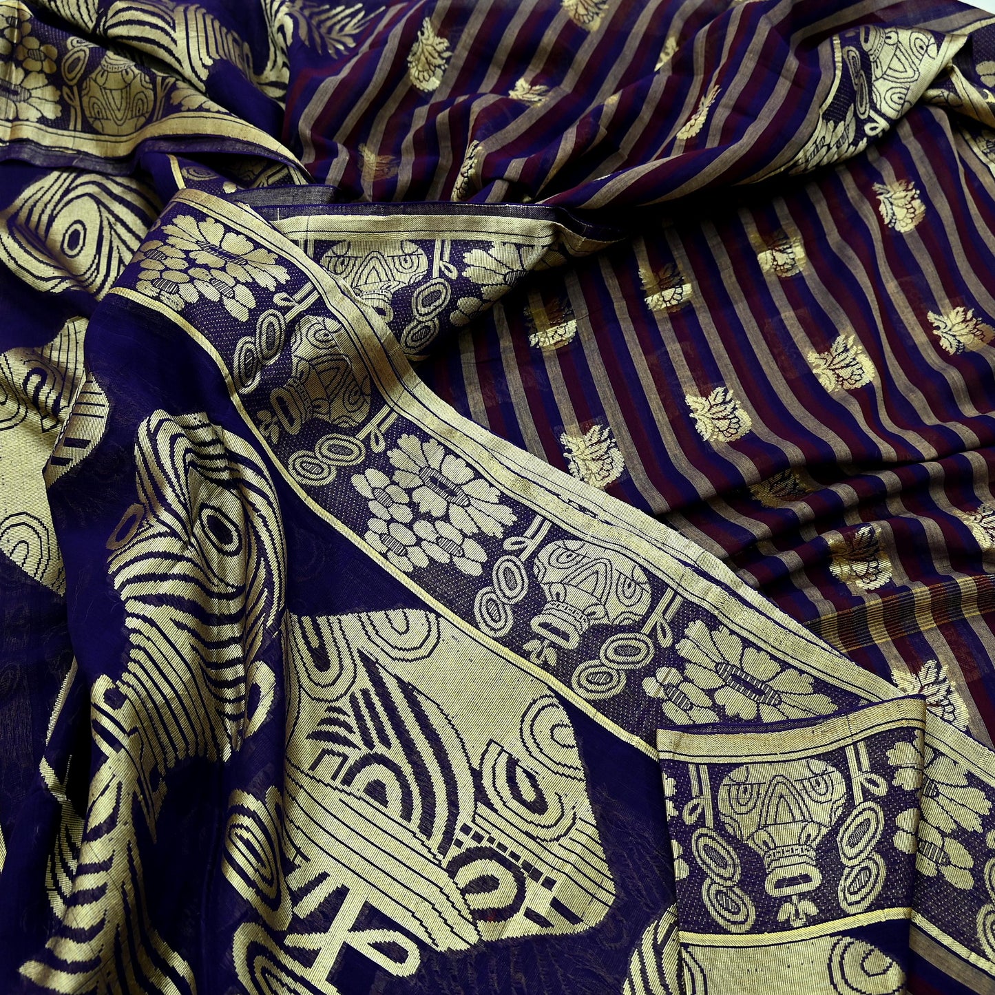 Indian Vintage Sari Pure Cotton Hand Woven Saree Craft Fabric 5yd Sewing Ethnic Soft Dress making Crafting Quilting Dress Designing Zari