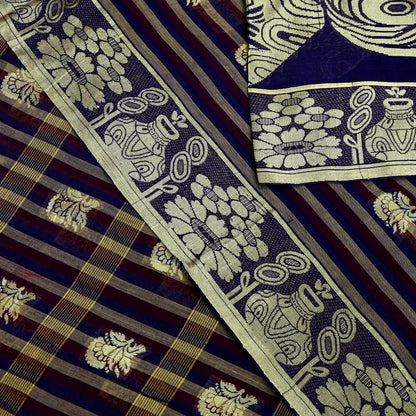 Indian Vintage Sari Pure Cotton Hand Woven Saree Craft Fabric 5yd Sewing Ethnic Soft Dress making Crafting Quilting Dress Designing Zari