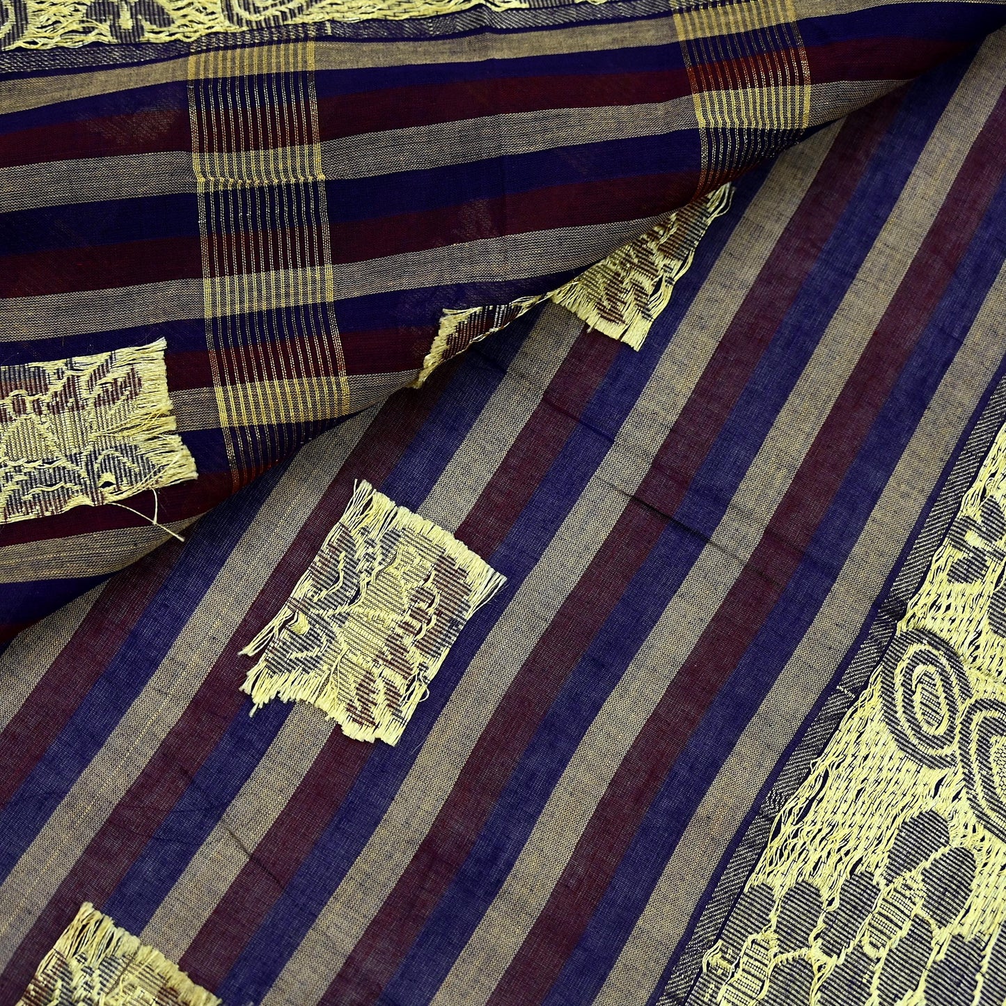 Indian Vintage Sari Pure Cotton Hand Woven Saree Craft Fabric 5yd Sewing Ethnic Soft Dress making Crafting Quilting Dress Designing Zari