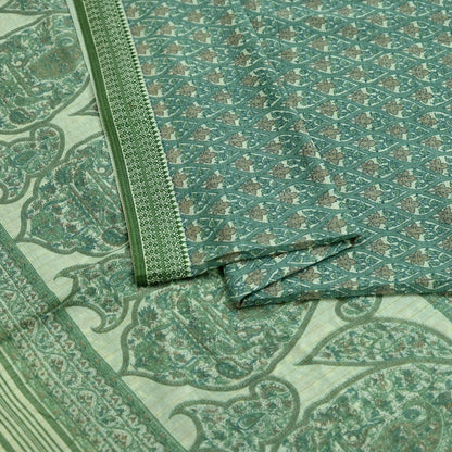 Indian Vintage Sari Ivory Pure Cotton Hand Block Printed Sarees 5Yd Craft Fabric Soft Sewing Sarong Dress Making Quilting Crafting