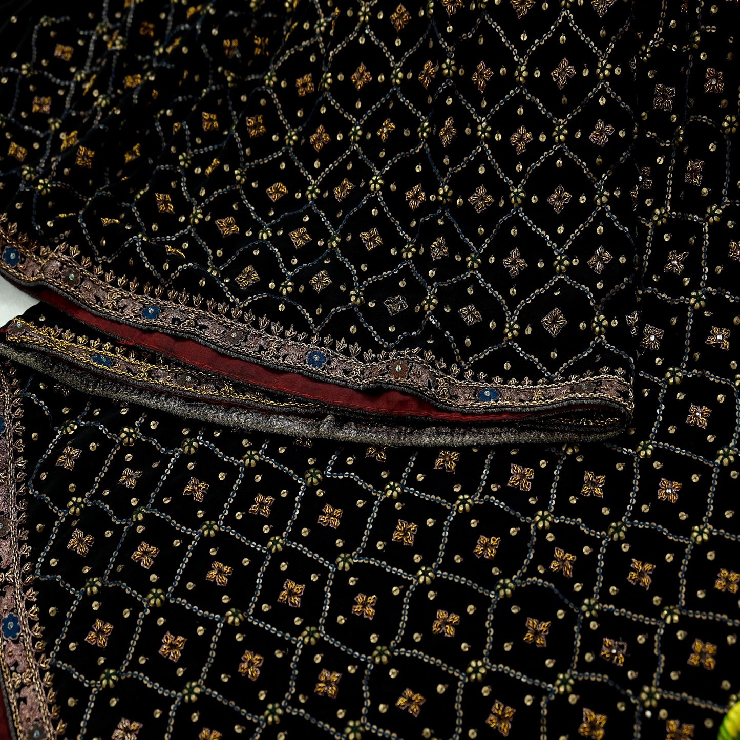 Indian Vintage Black Sarees Pure Georgette Silk Pre-owned Hand Beaded Ritu Kumar Designer Sari 6Yd Soft Ethnic Bollywood Party sarees