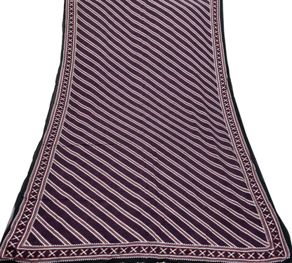 Indian Vintage Sari Ivory & Maroon Block Printed Pure Cotton Saree Fabric Soft Floral 5Yd Sarong Wrap Boho Fabric Kimono Soft