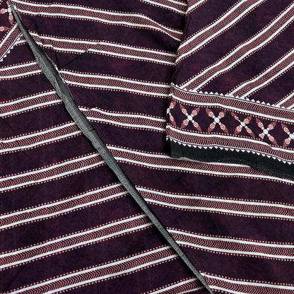 Indian Vintage Sari Ivory & Maroon Block Printed Pure Cotton Saree Fabric Soft Floral 5Yd Sarong Wrap Boho Fabric Kimono Soft