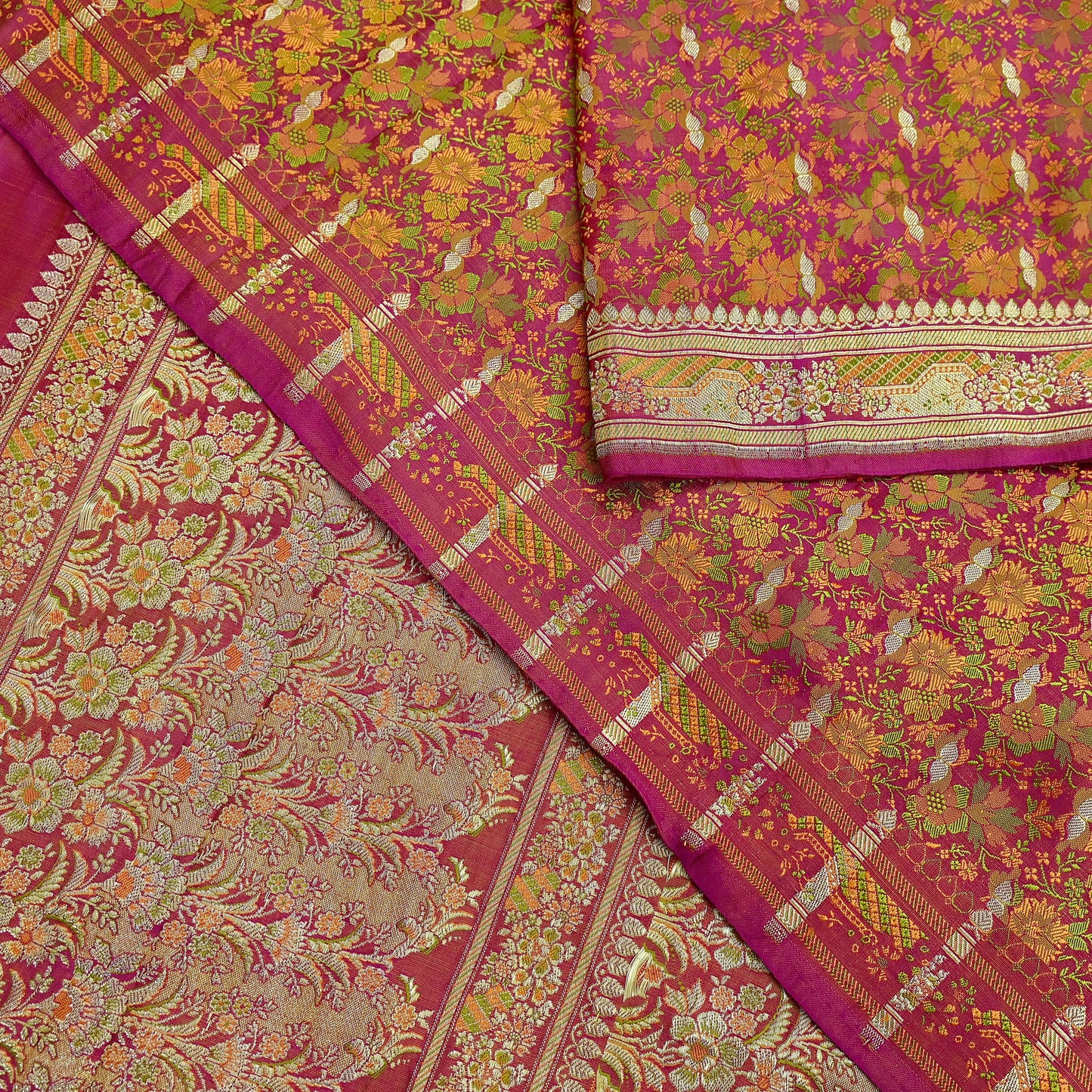 Indian Vintage Heavy Wedding Sari Pink Pure Satin Silk Woven Banarasi Tanchoi Sarees Zari 5Yd Ethnic Craft Fabric Upcycle Dress Making Used