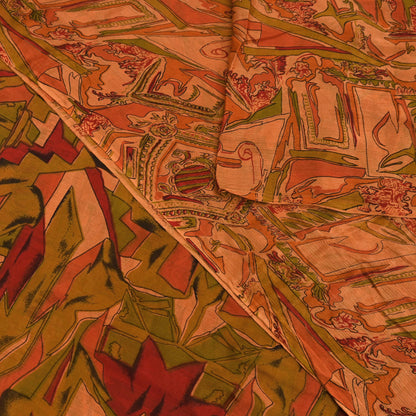 Indian Vintage Multi Saree 100% Pure Silk Printed Sari Craft Fabric 6yd Sewing Dress Making Soft Floral Crafting Quilting Upcycle
