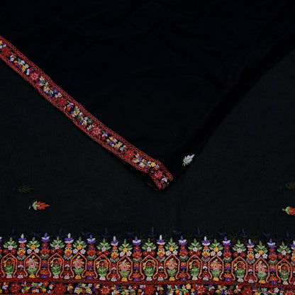 Indian Vintage Dupatta Black Pure Georgette silk Long Stole Embroidered Scarves Stole Veil Wrap
