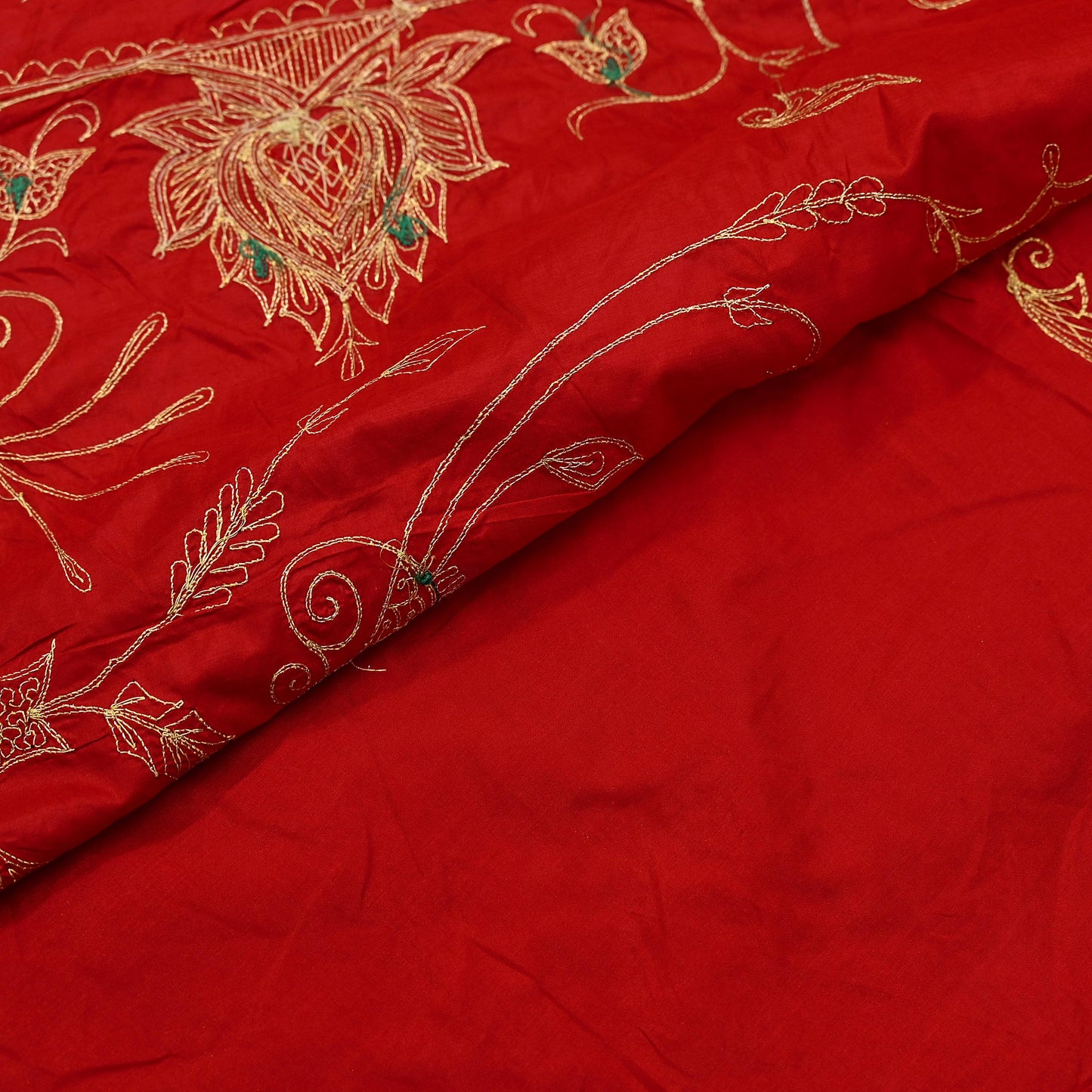 Indian Vintage Heavy Bridal Dupatta Red Pure Silk Long Stole Hand Embroidered Hijab Scarf Zardozi/Dabka Zari Wedding Dupatta