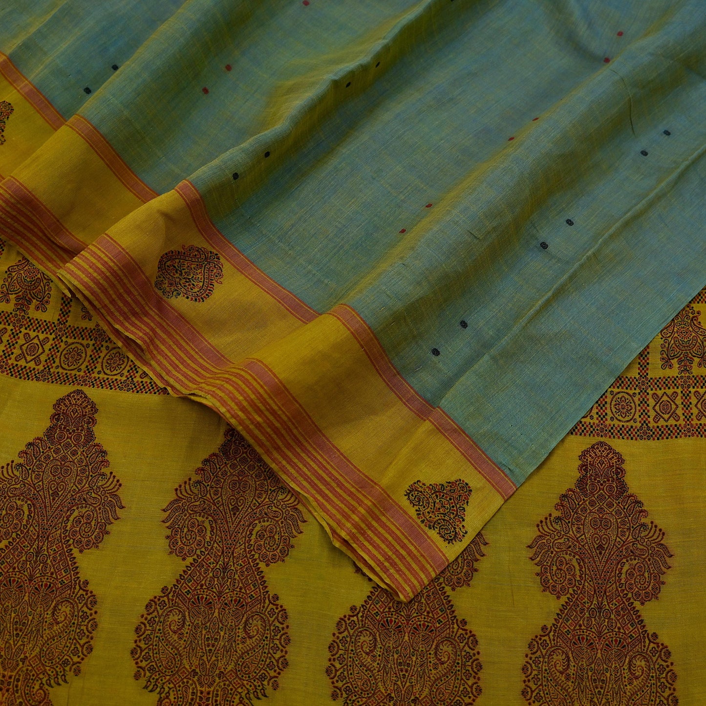 Indian Vintage Sarees Green 100% Pure Silk  Hand Woven Sari Craft Fabric 5Yd Ethnic Floral Dress making Crafting Upcycle Quilting
