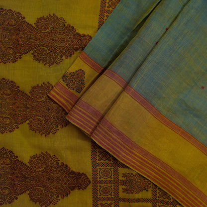 Indian Vintage Sarees Green 100% Pure Silk  Hand Woven Sari Craft Fabric 5Yd Ethnic Floral Dress making Crafting Upcycle Quilting