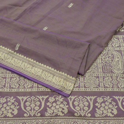 Indian Vintage Sari Purple Pure Cotton Hand Woven Sarees Craft Fabric 5yd Ethnic Floral Crafting Upcycle Quilting Dress Making Quilting