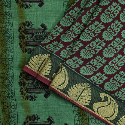Vintage Sari Hand Block Printed 100% Pure Cotton Sarees Soft Craft Fabric 5Yd Lady Dear Floral Design Upcycle Quilting Crafting