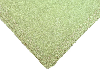 Indian Vintage Dupatta Green Georgette Long Stole Embroidered Scarves Stole Veil Wrap