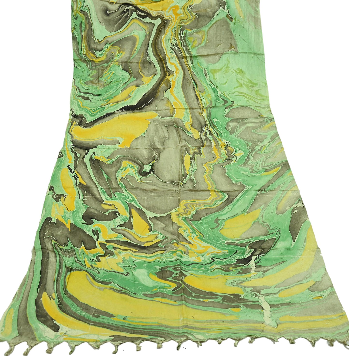 Indian Vintage Dupatta Green & yellow Long Stole Digital Printed Hijab Blend Cotton Scarves Veil Soft Wrap Boho