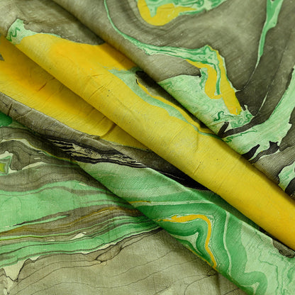 Indian Vintage Dupatta Green & yellow Long Stole Digital Printed Hijab Blend Cotton Scarves Veil Soft Wrap Boho