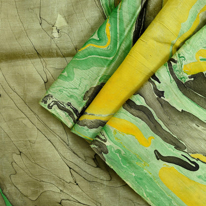 Indian Vintage Dupatta Green & yellow Long Stole Digital Printed Hijab Blend Cotton Scarves Veil Soft Wrap Boho