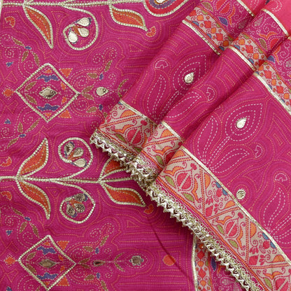Indian Vintage Pink & Peach Dupatta Long Stole Blend Silk Embroidered Scarves Veil Scarf Wrap Hippie Boho Soft Floral