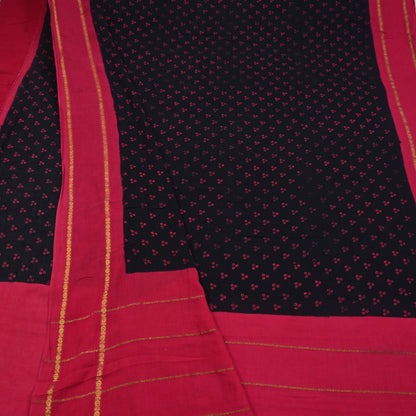 Indian Vintage Sari Red & black Bandhani Printed 100% Pure Cotton Sarees Craft Fabric Soft 5Yd Sewing Sarong Wrap Boho Dress making Quilting