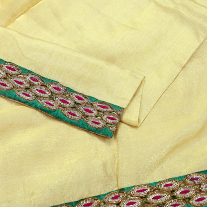 Indian Vintage Heavy Golden Dupatta Tissue Silk Long Stole Hand Embroidered Designer By Sabyasachi Veil Scarves Wedding/Bridal Wear