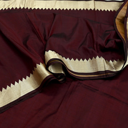 Indian Vintage Sari Maroon Mysore Silk Woven Sarees Craft Fabric 5Yd Ethnic South silk Dress Making Crafting Upcycle Quilting Zari Border