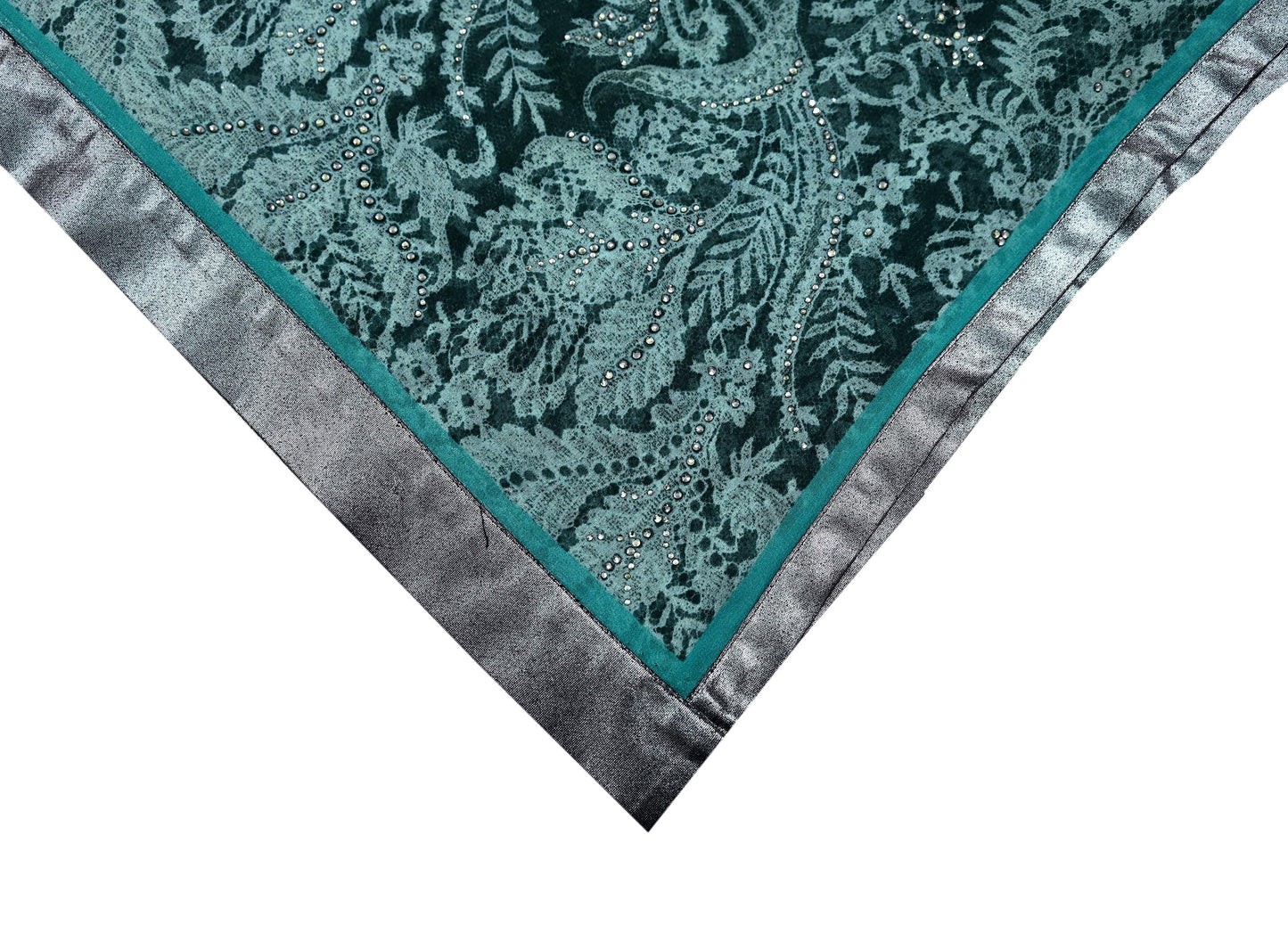 Indian Vintage Dupatta Green & Purple Long Stole Hand Embroidered Printed stole Pure Georgette Silk Indian Scarves Veil Wrap Soft