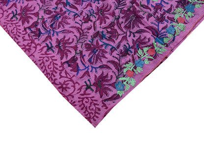 Women Indian Vintage Pink Dupatta Long Stole Pure silk Block Printed Dupatta Veil Scarves soft Boho Wrap Dressmaking