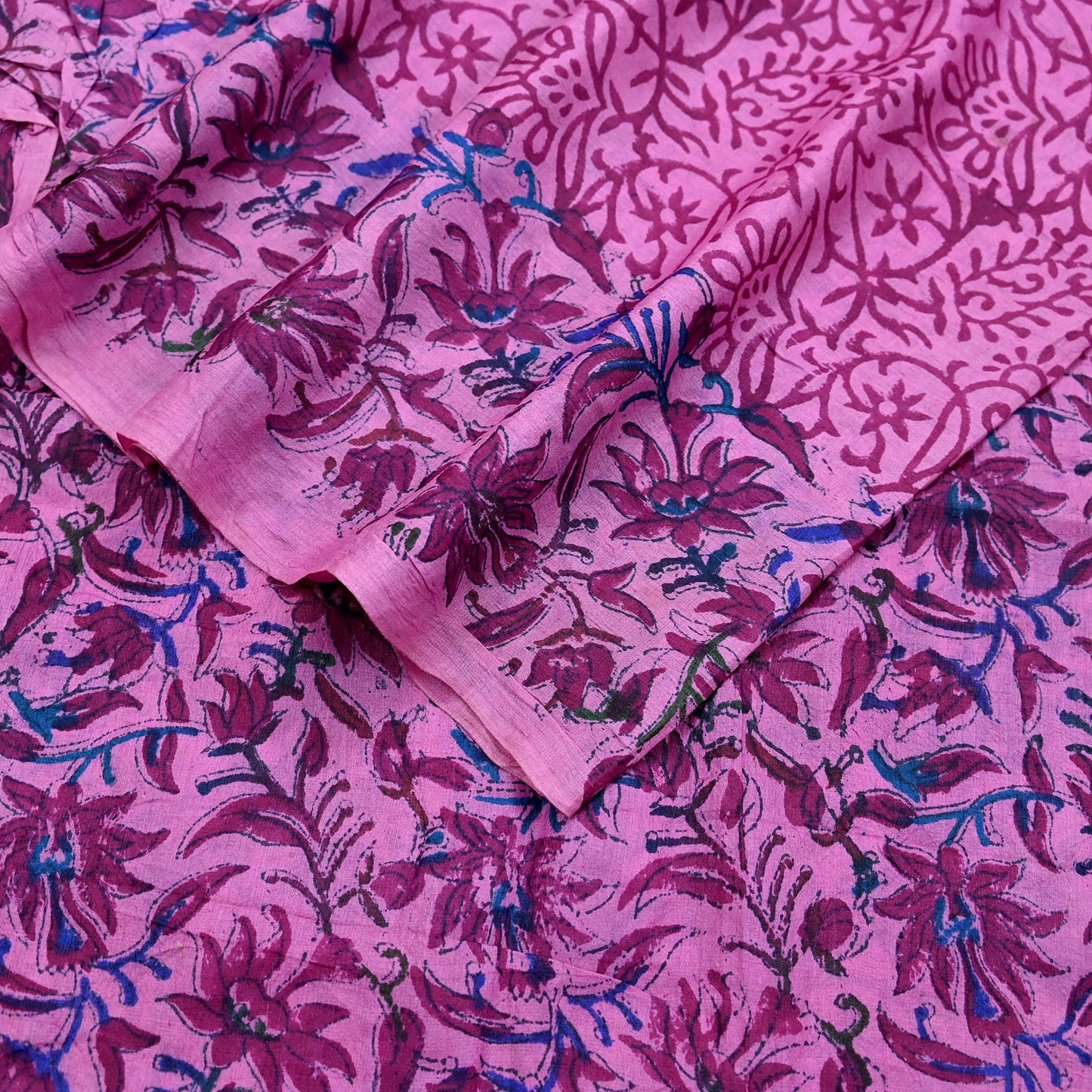 Women Indian Vintage Pink Dupatta Long Stole Pure silk Block Printed Dupatta Veil Scarves soft Boho Wrap Dressmaking