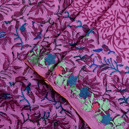 Women Indian Vintage Pink Dupatta Long Stole Pure silk Block Printed Dupatta Veil Scarves soft Boho Wrap Dressmaking