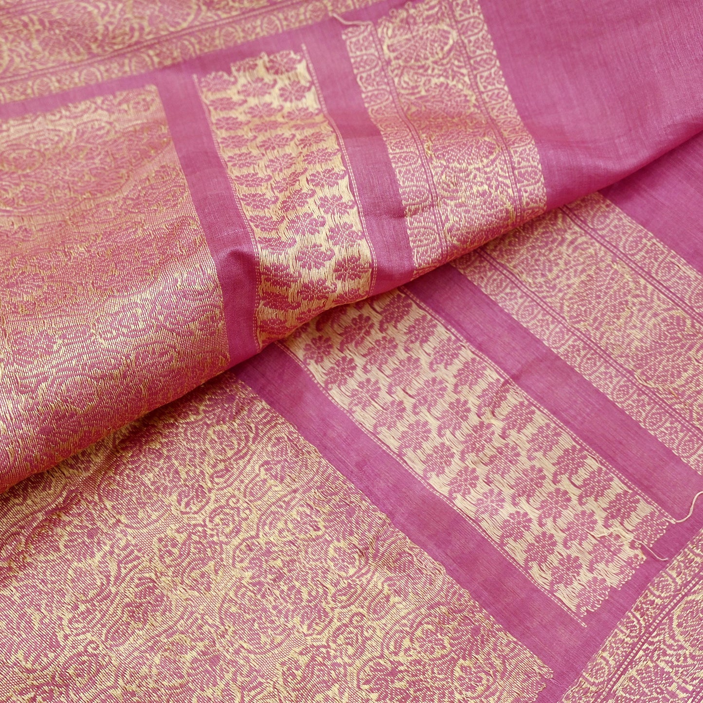 Indian Vintage Dupatta Pink Long Stole Hand Woven Pure Chanderi Silk Scarves Veil Zari Soft Fringes Scarf Wrap Boho