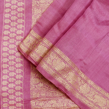 Indian Vintage Dupatta Pink Long Stole Hand Woven Pure Chanderi Silk Scarves Veil Zari Soft Fringes Scarf Wrap Boho