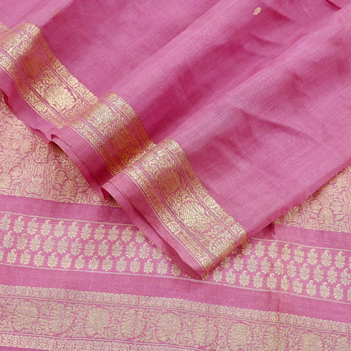 Indian Vintage Dupatta Pink Long Stole Hand Woven Pure Chanderi Silk Scarves Veil Zari Soft Fringes Scarf Wrap Boho