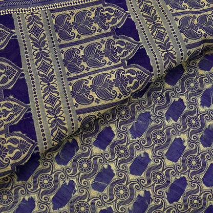Indian Vintage Sari Purple Pure Cotton Hand Woven Sarees Craft Fabric 6yd Ethnic Floral Crafting Upcycle Quilting Dress Making Quilting