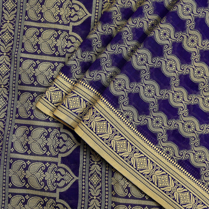 Indian Vintage Sari Purple Pure Cotton Hand Woven Sarees Craft Fabric 6yd Ethnic Floral Crafting Upcycle Quilting Dress Making Quilting