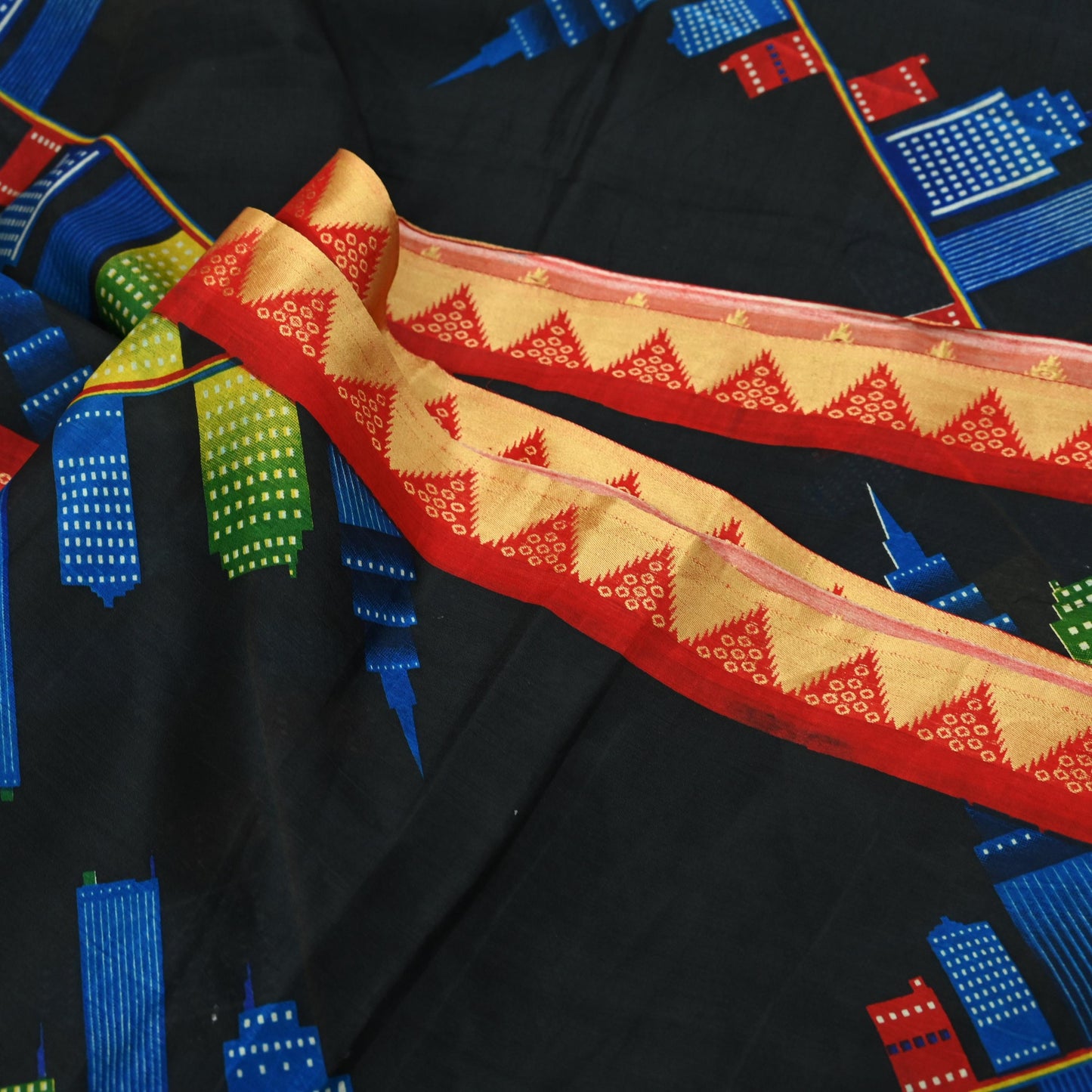 Indian Vintage Sari Black Printed Pure Silk Sarees Craft Fabric 6yd Sewing Floral Soft Dress Designing  for Crafting Quilting Upcycle Wrap