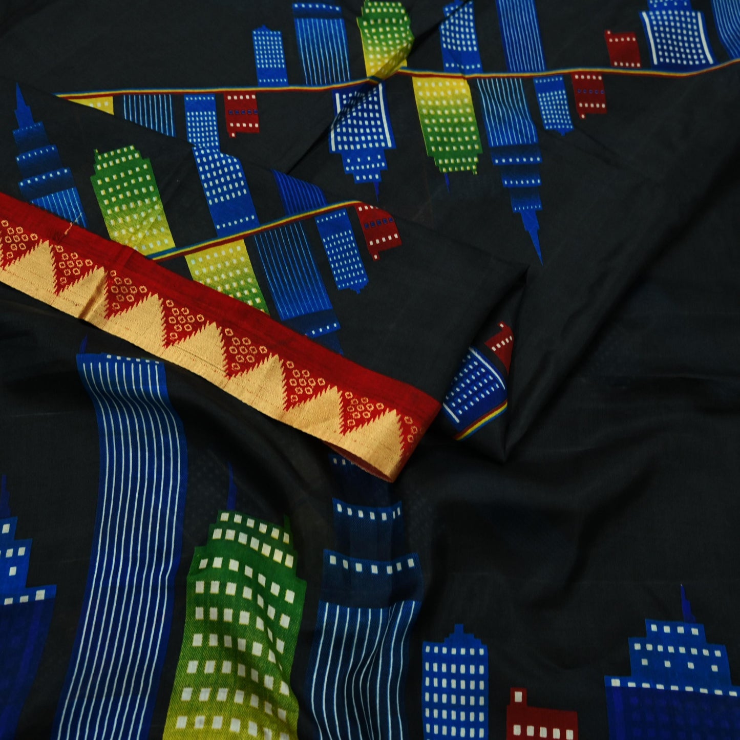 Indian Vintage Sari Black Printed Pure Silk Sarees Craft Fabric 6yd Sewing Floral Soft Dress Designing  for Crafting Quilting Upcycle Wrap