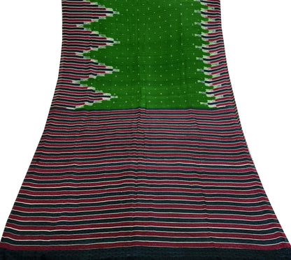 Indian Vintage Sari Green Pure Silk Printed Sarees 6yd Sewing Craft Fabric Dress Making  Soft Floral Wrap Upcycle Used Quilting Crafting