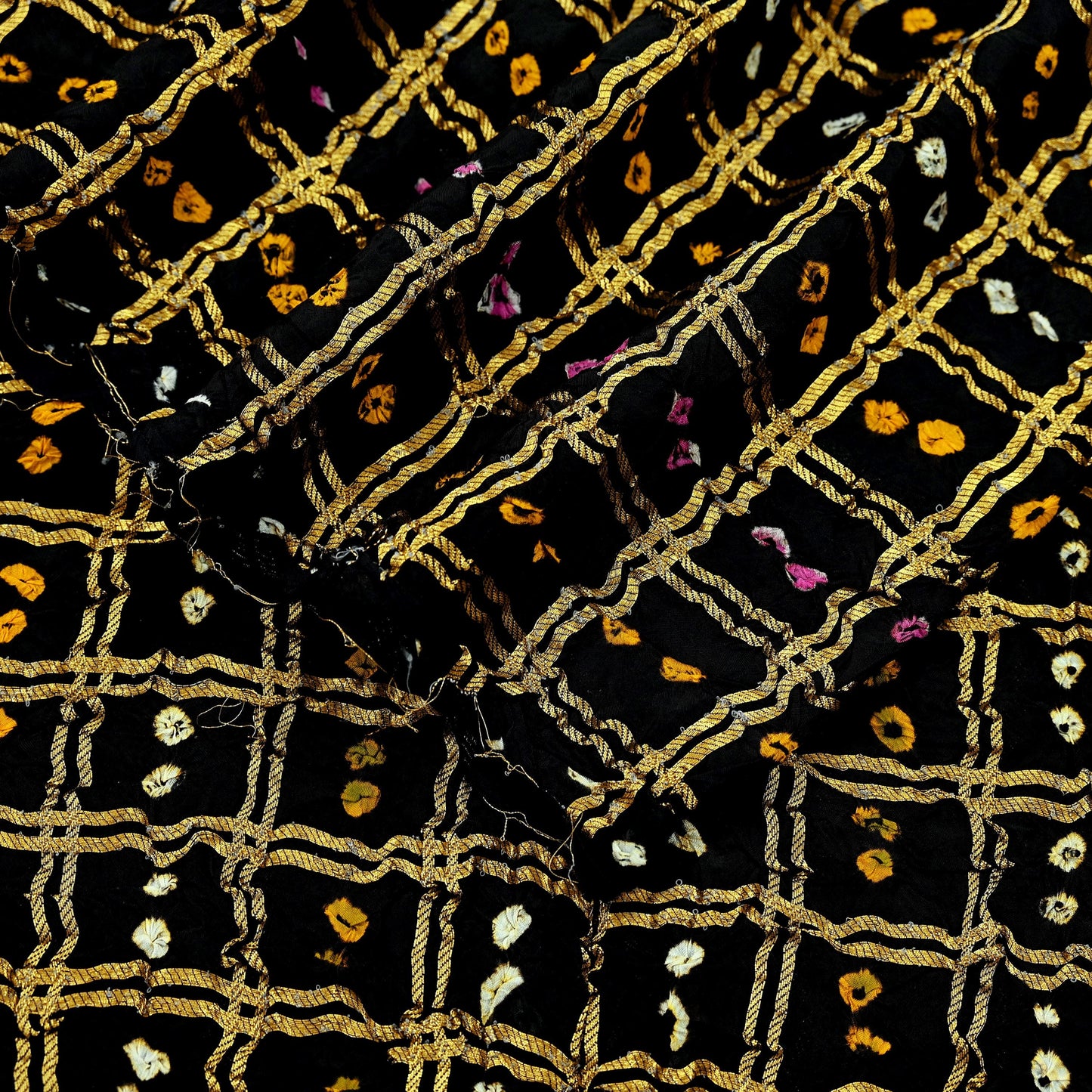 Women Indian Vintage Dupatta Black Long Stole Blend Silk Woven Bandhani Veil Scarves soft Boho Wrap Bridal/ Wedding Hijab