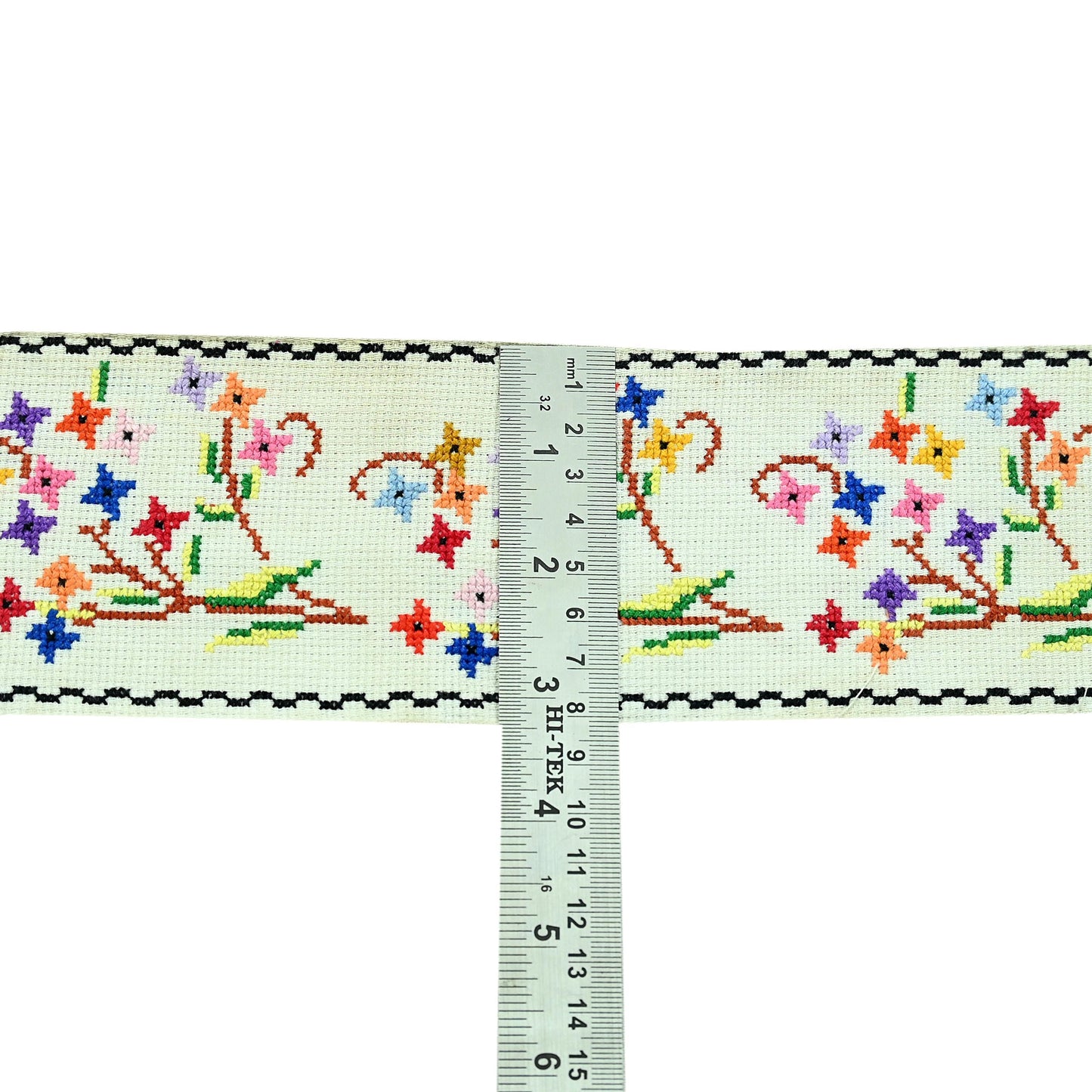 Indian Antique Vintage Hand Embroidered Cross Stitch Sari Border White Craft Trim Lace Sewing Sarees Ribbon Recycled 7yard Pure Cotton