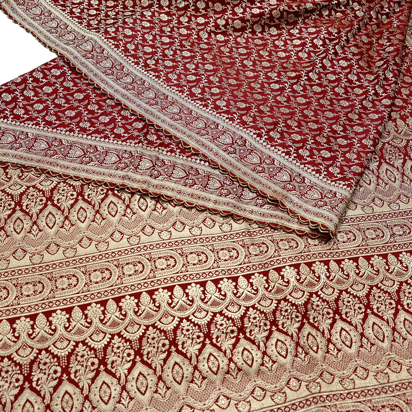 Indian Vintage Sari Maroon Heavy Wedding  Pure Satin Silk Woven Banarasi Brocade Sarees Zari 5Yd Dress making Crafting Quilting