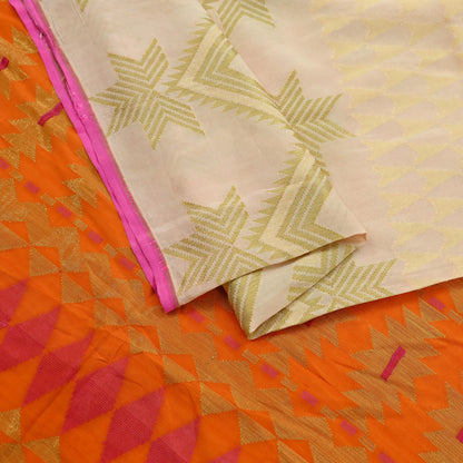 Indian Vintage Sari 100% Pure Silk Hand Woven Sarees Craft Fabric 5Yd Ethnic Sewing Upcycle dress Making Crafting Quilting Used Zari