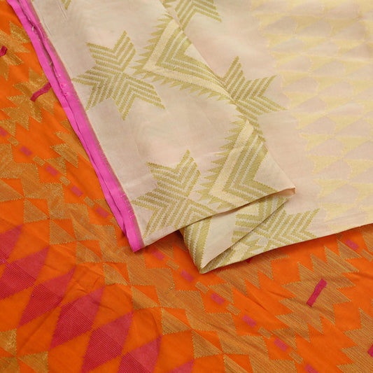Indian Vintage Sari 100% Pure Silk Hand Woven Sarees Craft Fabric 5Yd Ethnic Sewing Upcycle dress Making Crafting Quilting Used Zari