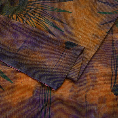 Indian Vintage Sari Pink Printed Pure Silk Sarees 5yd Sewing Craft Fabric Floral Dress Making Soft Quilting Crafting Upcycle Used