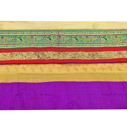 Indian Vintage Border Hand Embroidered 1yd Craft Trim Lace Sewing Ribbon Recycled Sari Border Brocade