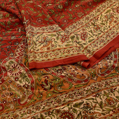 Indian Pre-owned Pure Silk Hand Embroidered Ritu Kumar Designer Lehenga And Dupatta Set Ethnic Bollywood Party Wear