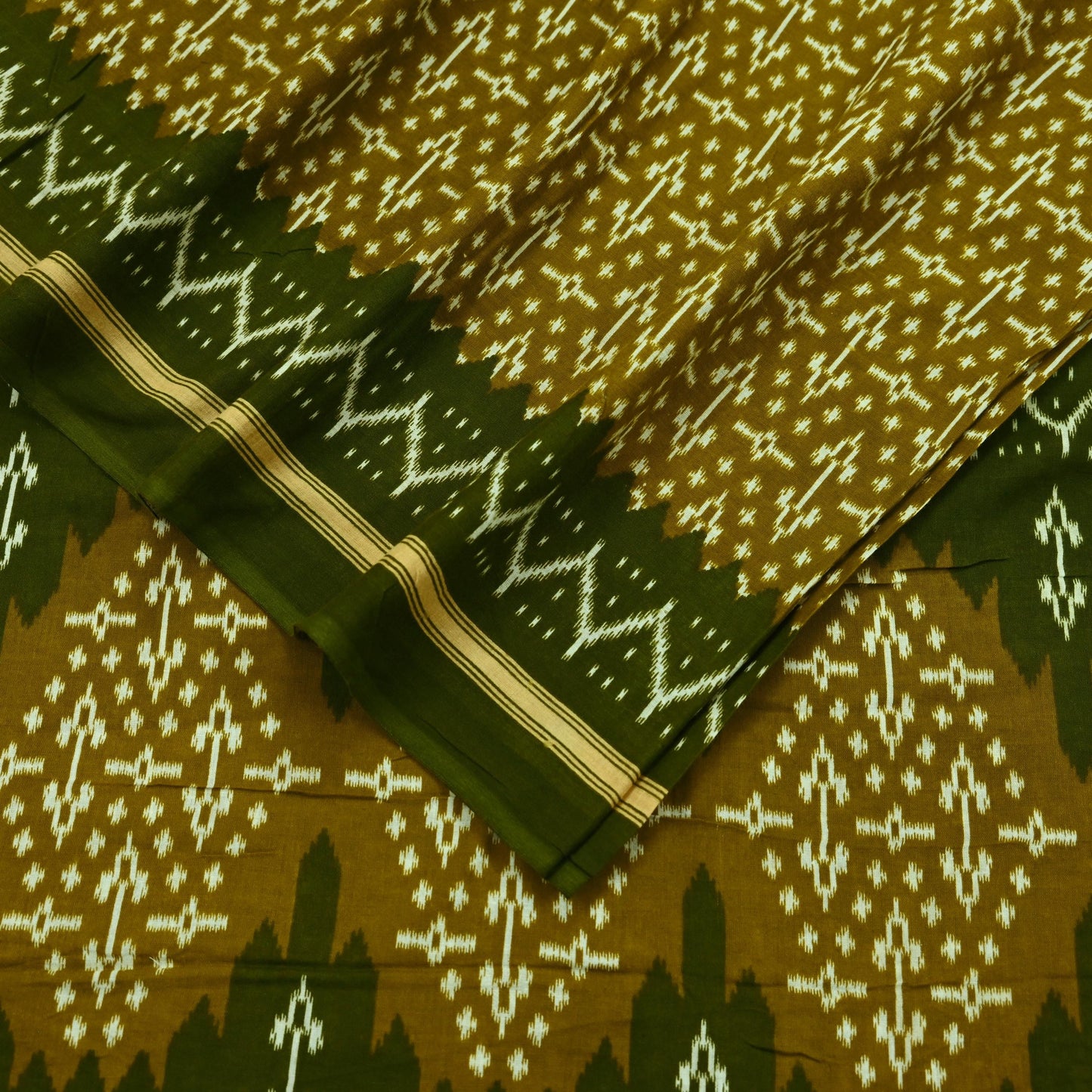 Indian Vintage Sari Green Printed Pure Cotton Saree Craft Fabric 5Yd Soft Sewing Sarong Wrap Boho Floral Dress making Crafting Quilting